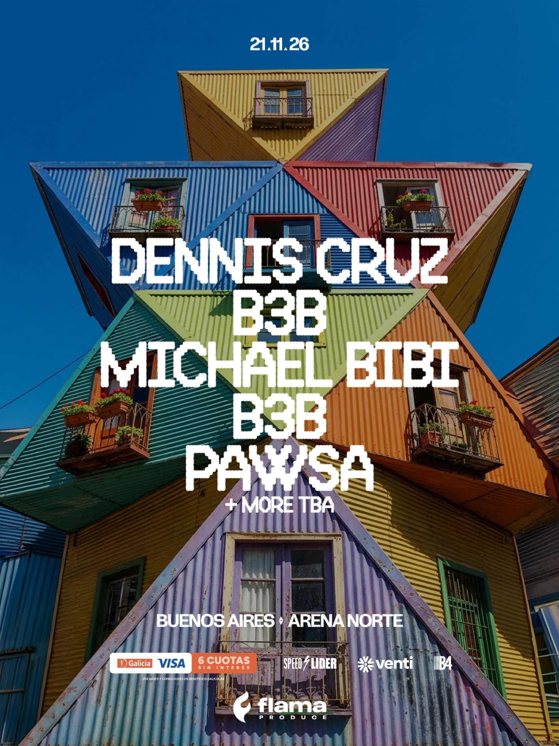 Michael Bibi b3b Pawsa b3b Dennis pres. Solid Grooves Festival x Flama, Arena Norte, Núñez Buenos Aires