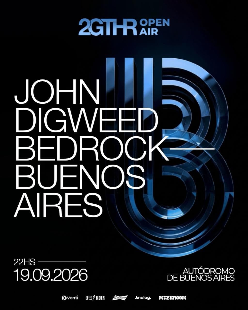 John Digweed pres. Bedrock x 2gthr Open Air, Autodromo Galvez Buenos Aires