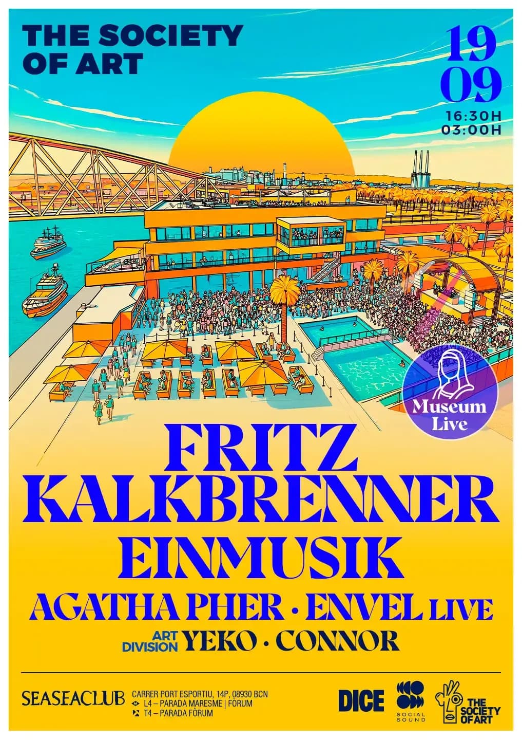 Fritz Kalkbrenner + Einmusik x The Society Of Art, SeaSeaClub, Port Fòrum Barcelona