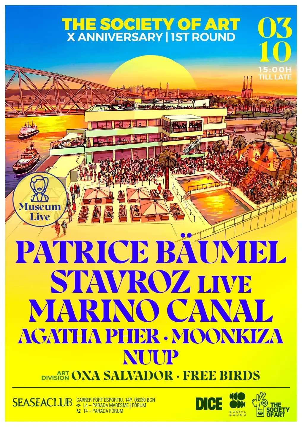 Patrice Bäumel, The Society Of Art, SeaSeaClub, Port Fòrum Barcelona