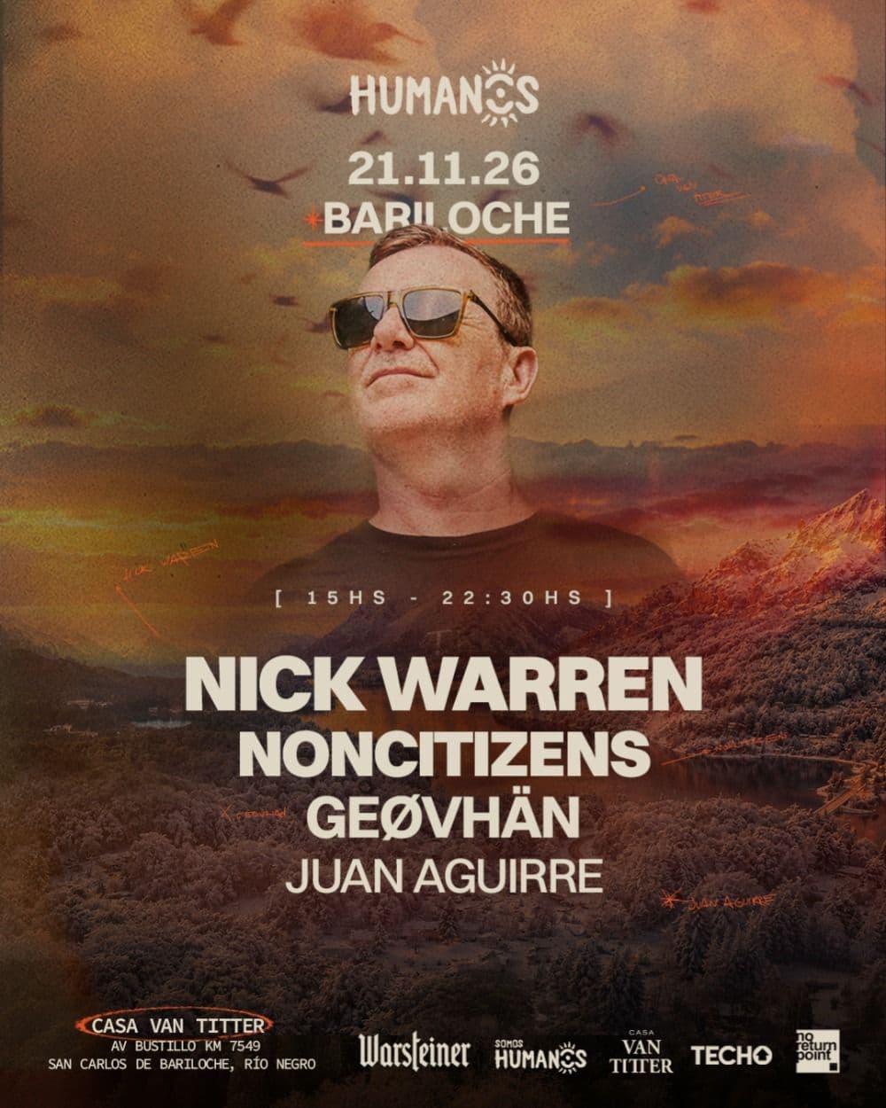 Nick Warren - Bariloche Sunset, Humanos 21 noviembre